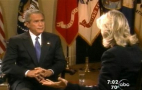 In this image from video released by ABC News, President Bush is shown during a live interview at the White House with Diane Sawyer Thursday, Sept. 1, 2005, on Good Morning America about relief efforts for the Gulf Coast and the destruction caused by Hurricane Katrina. (AP Photo/ABC News)